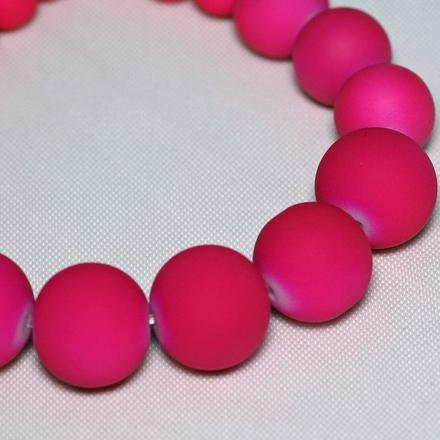 Neónové korálky 10 mm - ružové, 
