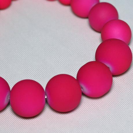 Neónové korálky 10 mm - ružové, 