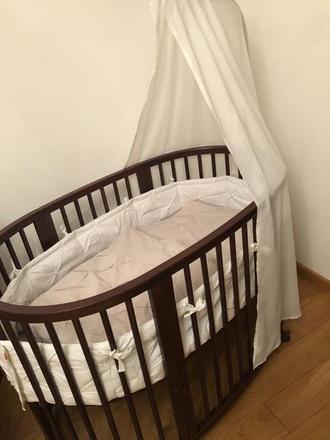 Postieľka stokke + baldachyn + prislusenstvo, šírka (cm): 70,dĺžka (cm): 130