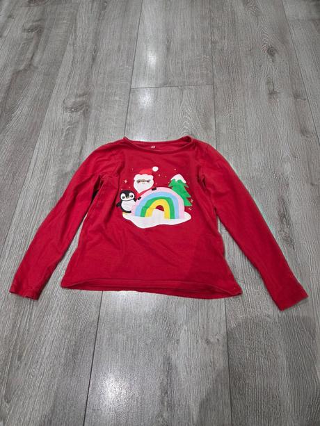 Tričko vianočné, h&m,128