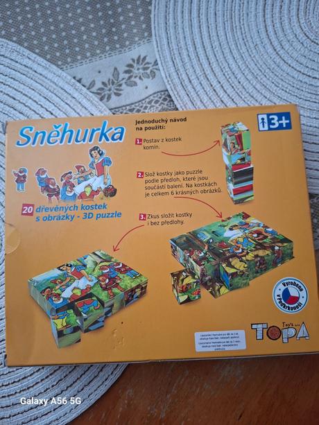 Drevené kocky snehulienka, 