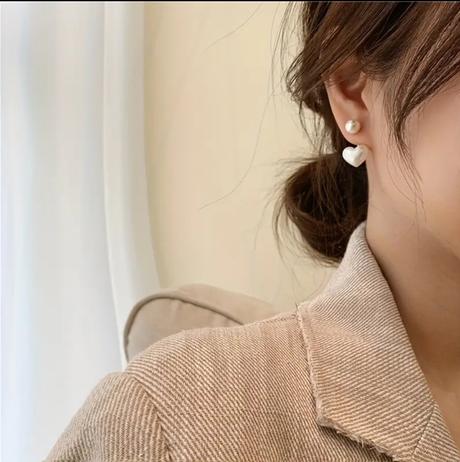 Náušnice perlový srdiečko,