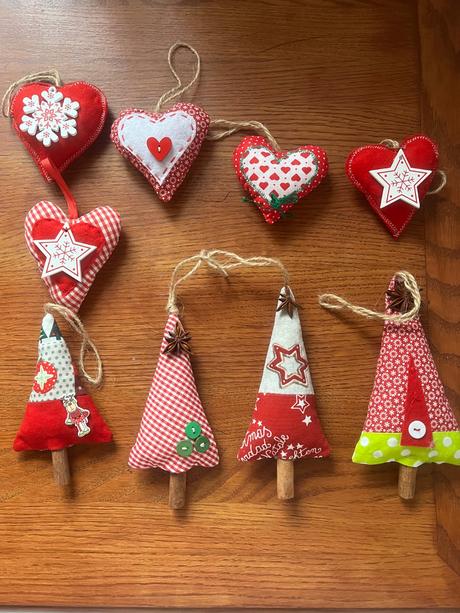 Vianočné ozdoby látkové,