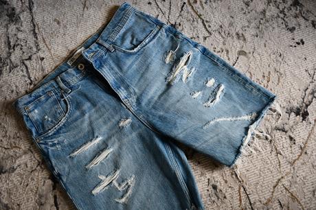 Rifľové šortky, zara,m