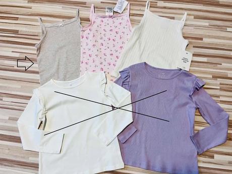 V.110/116 3 ks nové bavlnené tieločka s mašličkami, h&m,110 / 116
