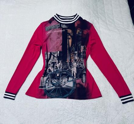 Cyklámenový top s foto motívom zn. magenta, l / m