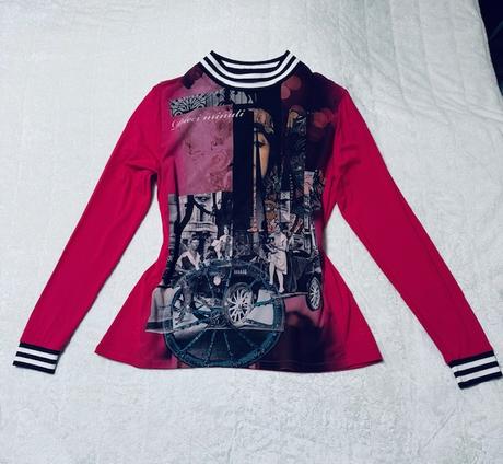 Cyklámenový top s foto motívom zn. magenta, l / m