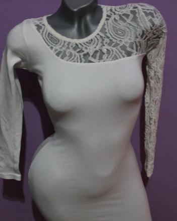 Biele cipkovane saty, xs