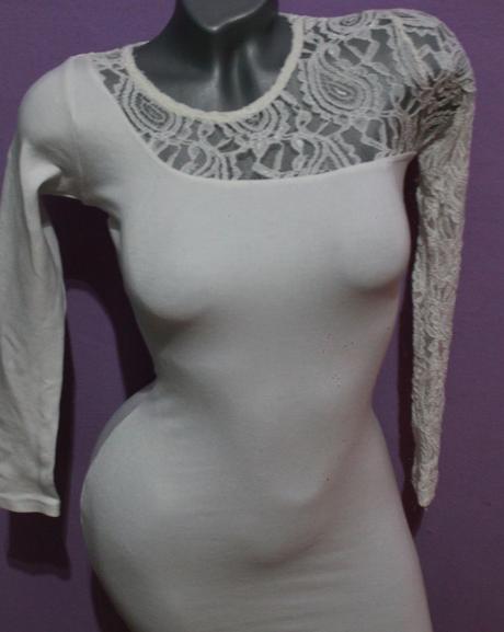 Biele cipkovane saty, xs