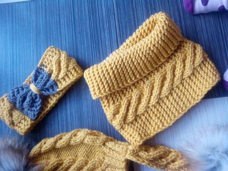 Set na zimu horčicový, 