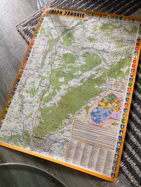 Mapa región záhorie,