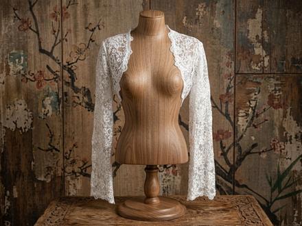 Svadobné čipkované bolerko / kabátik, m