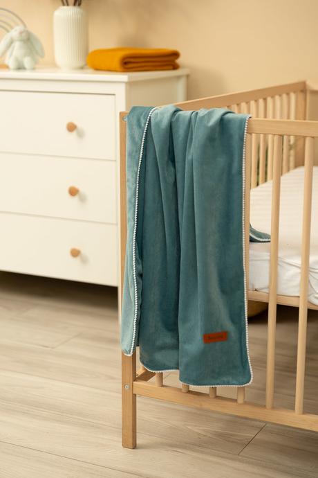 Sensillo zamatová detská deka smaragdová 75x100cm,