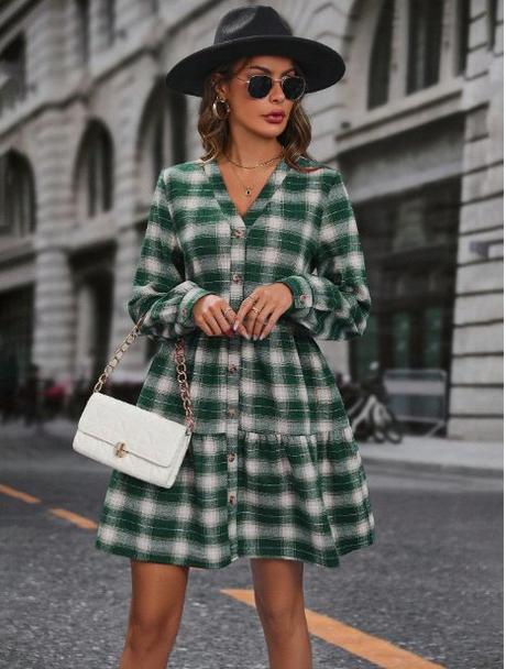 Krátke karované šaty, xl