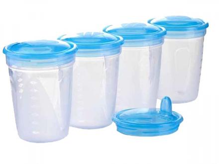 Uskladňovacie nádoby na pokrm s vrchnákmi 4+, babyono