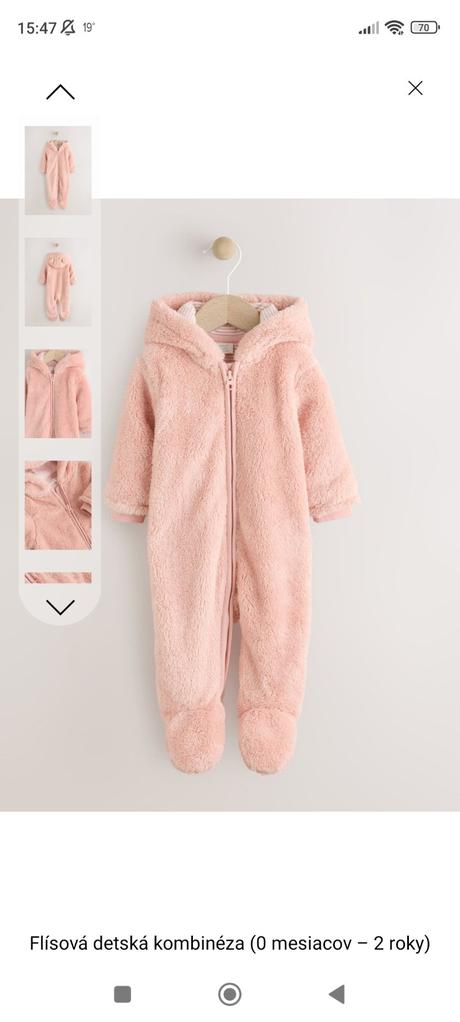 Flísový overal pre bábätko next, next,56