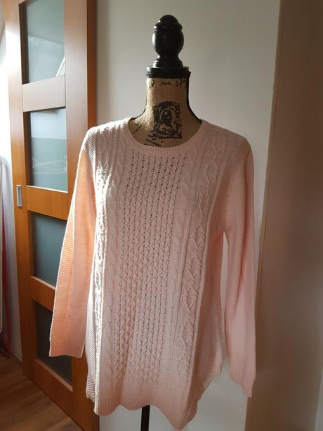 Bledoružový teplučký pulovrík vel.m/l, m