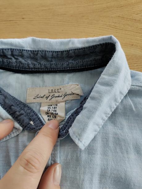 Bledomodrá košeľa, h&m,128