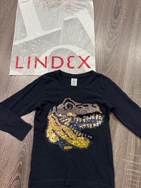 Lindex tričko s flitrami na 4-5 rokov, lindex,110