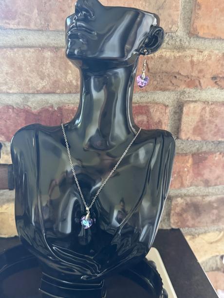 Set náušnice + retiazka s príveskom srdiečko,