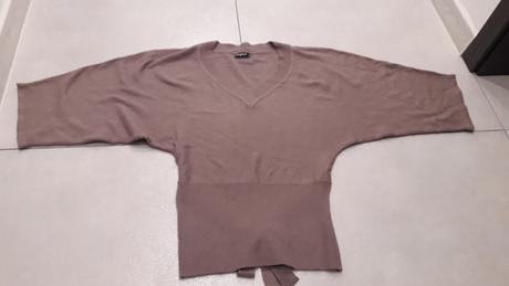 Pletený dámsky sveter hnedý, xl