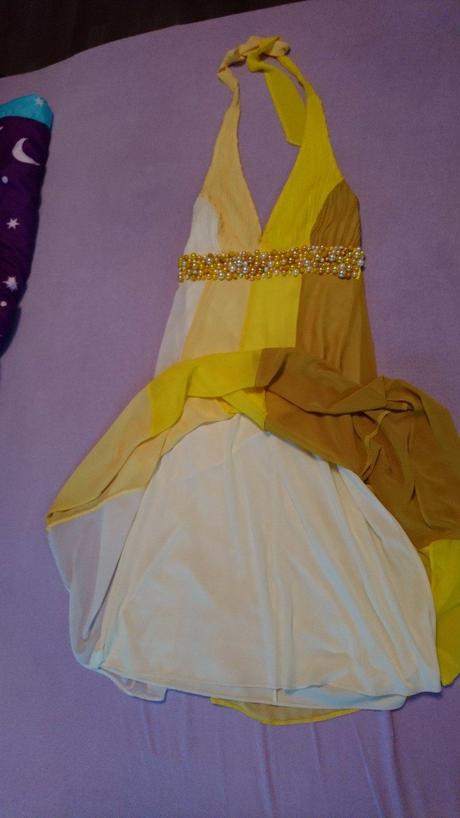 Spoločenské šaty žlté + topanky gratis, m