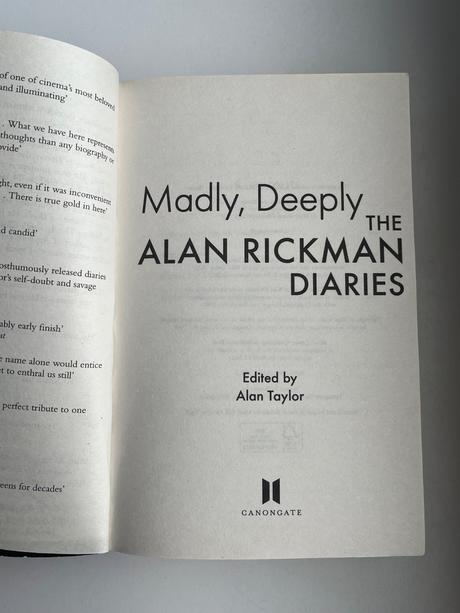 Madly, deeply the alan rickman diaries, 