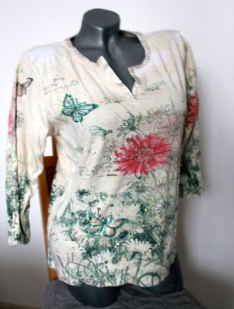 Kvetovana bluzka - tricko, xl