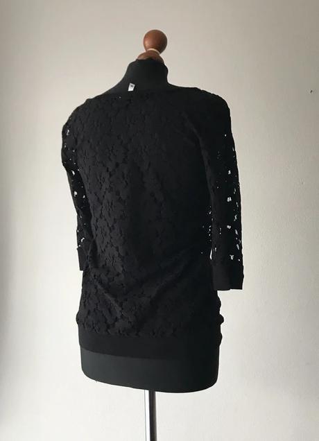 Elegantná čierna čipkovaná blúzka, new look,38