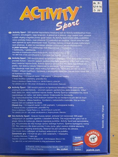 Spoločenská hra activity sport, 