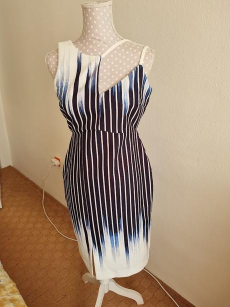 Modro biele púzdrové šaty next 40, next,40