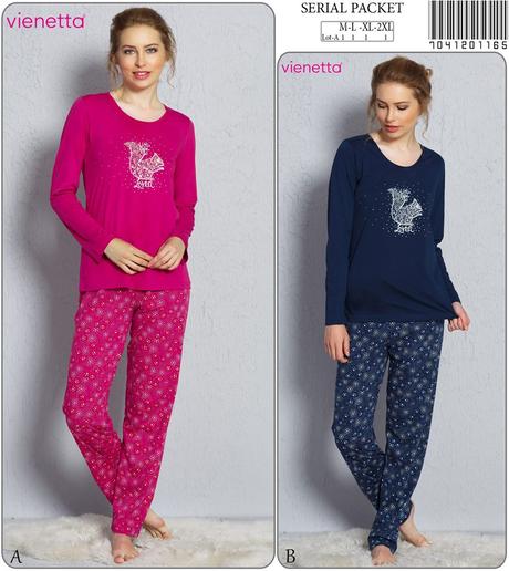 Dámske kvalitné bavlnené pyžamo, vienetta secret,l - xxxl