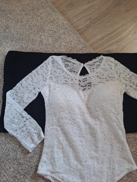 Čipkovaný top, h&m,m