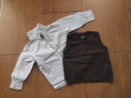 Komplet košeľa vesta , h&m,80