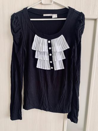 Čierne tričko a volánikmi 3suisses 36/38, 38