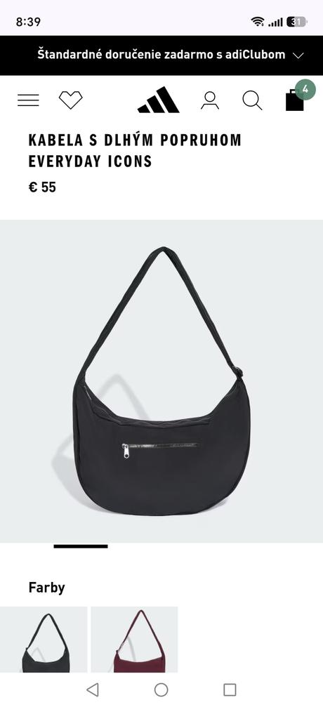 Väčšia adidas taška cez rameno, adidas