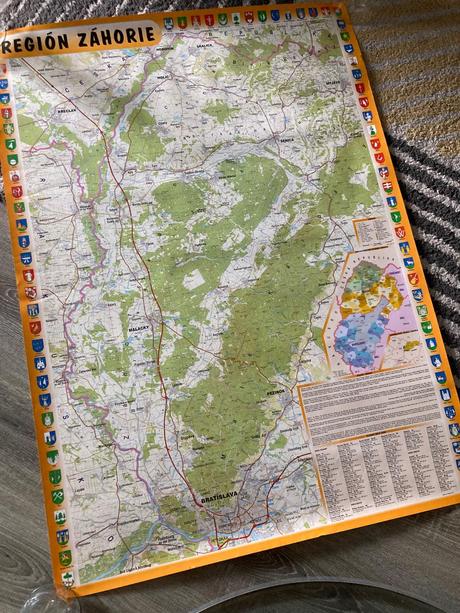 Mapa región záhorie,