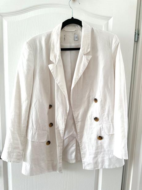 Biele ľanové sako, m