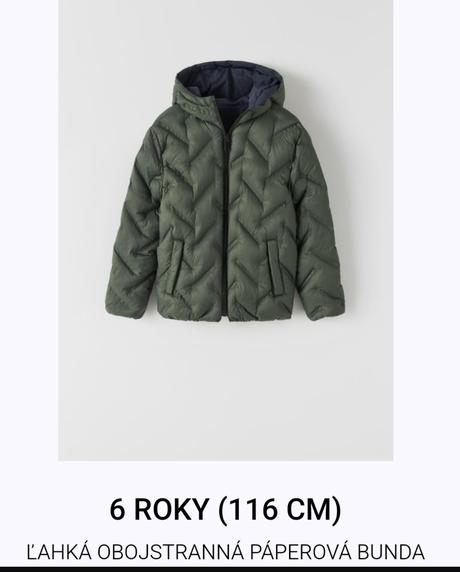 Obojstranná zimná bunda zara, zara,116