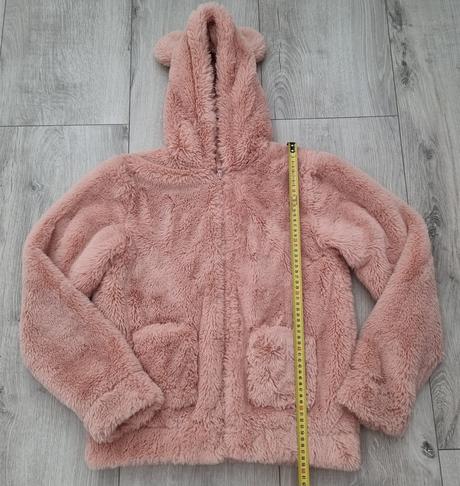 Chlpatá huňatá bunda s uškom č.158/164, h&m,158