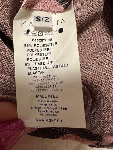 Ružové šaty so zlatou niťou zn. magenta, l / m