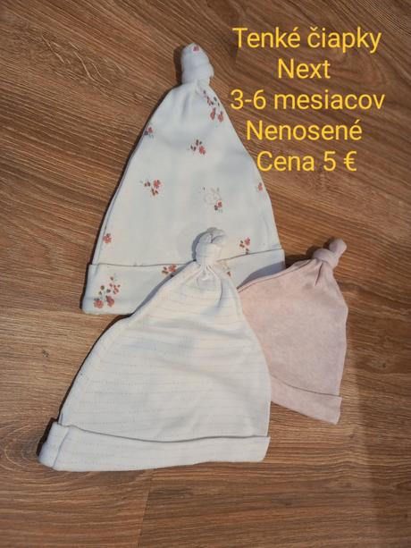 Tenké čiapky next 3-6 mesiacov, next,62