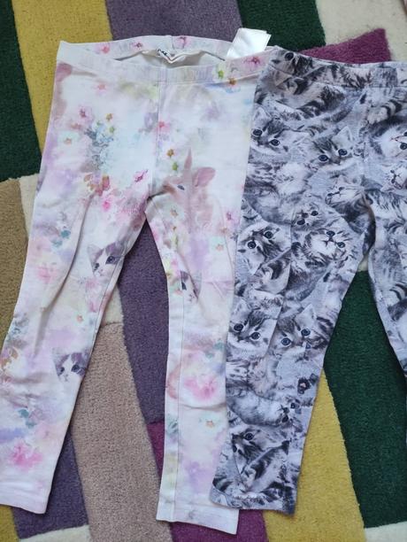 Mačičkové legíny 92-98, h&m,98