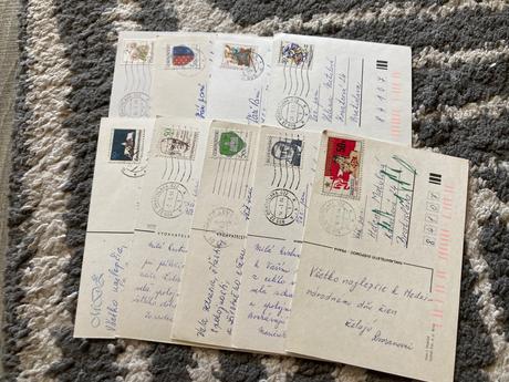 Retro pohľadnice kytice 80-90te roky, 