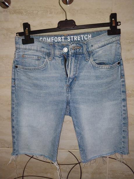 Jeansové krátke nohavice, h&m,146
