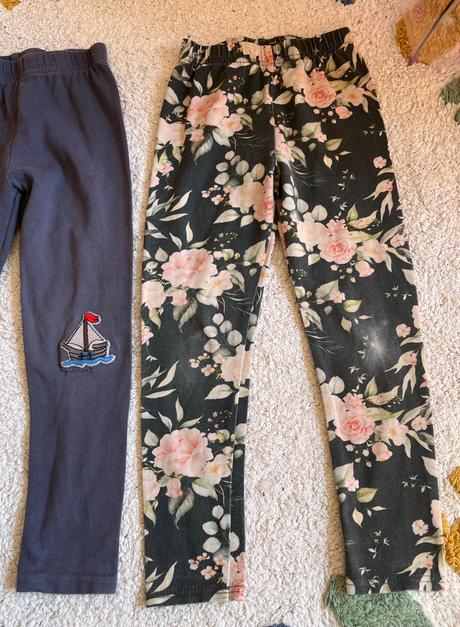 2x handmade bavlnené legíny, lily grey, 104, 104