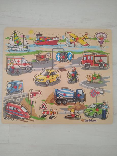 Drevené puzzle doprava, 