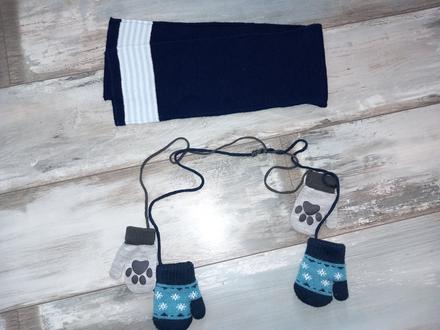 Šál a 2 páry rukavíc 12/24 mesiacov, 74