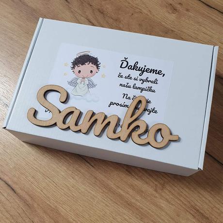 Detská nočná lampa s vlastným menom anjelik ii.,