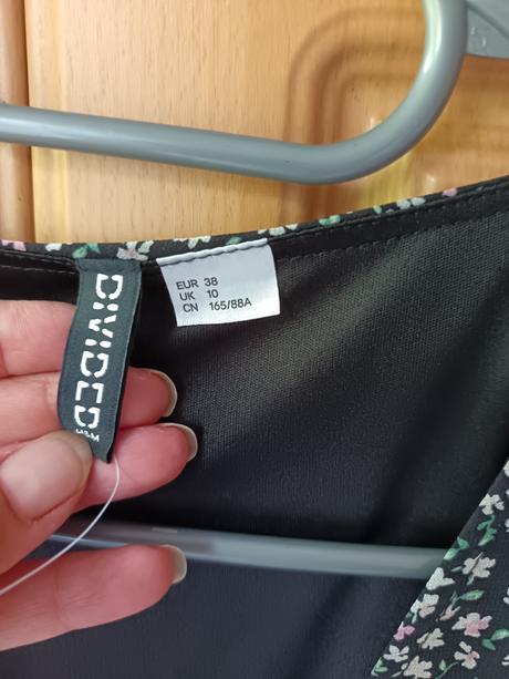 Šaty letné, 38, hm, čierne s drobnými kvietkami, h&m,38
